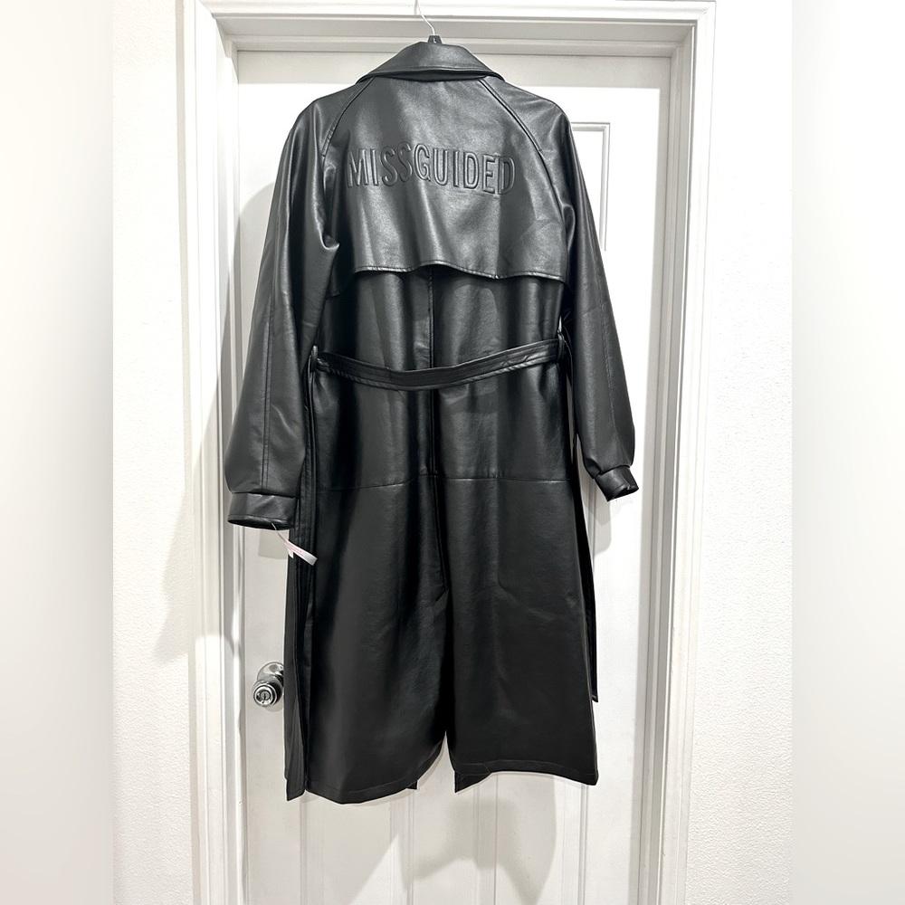 Missguided leather trench coat